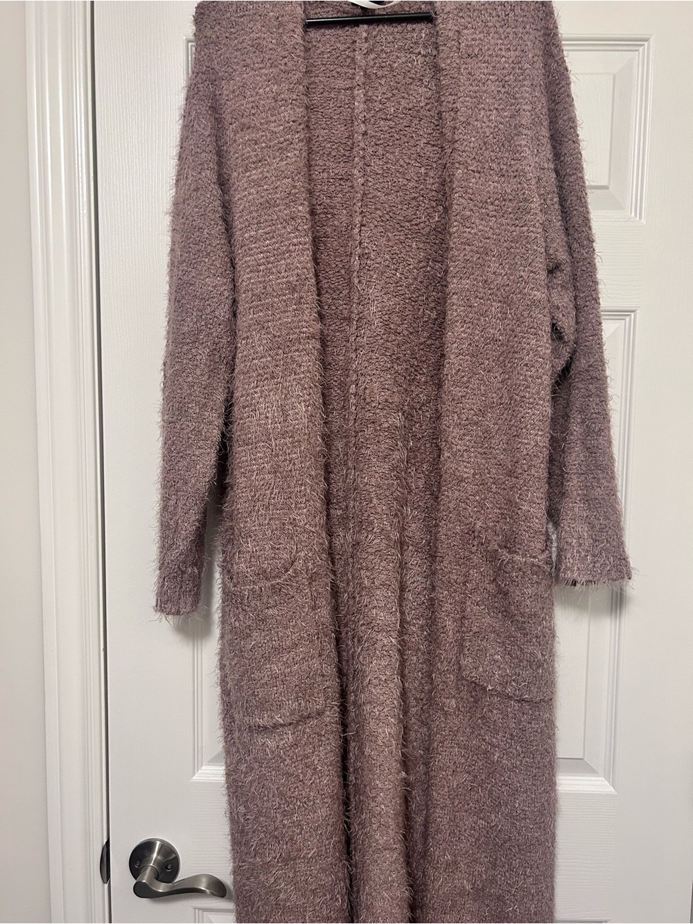 torrid Mauve Fuzzy Long Open-Front Cardigan